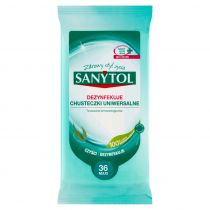 Sanytol Chusteczki czyszczące i dezynfekujące o zapachu eukaliptusa 36 szt.