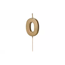 PartyDeco �wieczka urodzinowa 0 z�ota 4.5cm