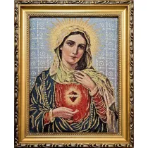 Obraz Haftowany Serce Maryi 27x22cm