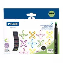 Milan Flamastry z p�dzelkiem Fluo 6 szt.