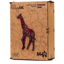 Puzzle drewniane eko 55 el. C�tkowana �yrafa A4 PuzzleOK