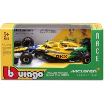 Bburago model 1:43 bolid f1 mclaren mcl38 norris monaco gp 2024 senna 18-38214
