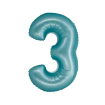 Godan Balon foliowy Smart cyfra 3 niebieski matowy 76cm