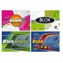 Blok techniczny z kolorowymi kartkami A4 10 kartek
