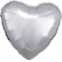 Amscan Balon foliowy metalik srebrny serce 43cm