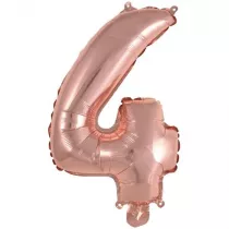 Amscan Balon foliowy mini cyfra 4 r�owe z�oto 32x40cm