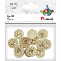 Titanum Guziki drewniane handmade with love 20 mm