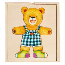 Ukadanka drewniana 18 el. Misiek chopiec Smily Play