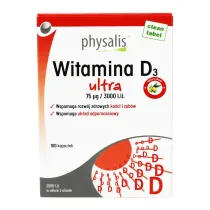 Physalis Witamina D3 ultra 75 µg (3000 j.m) suplement diety 100 kaps.