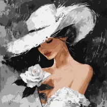 Ideyka Malowanie po numerach - Bia�a r�a 40x40cm