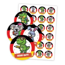 LearnHow Naklejki motywacyjne - Niemieckie zwierz�tka 48 szt.