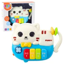 Mini Pianinko Kotek niebieski wiato dwik