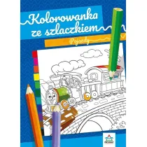 Kolorowanka ze szlaczkiem. Pojazdy