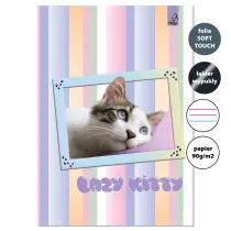 Zeszyt A4 Kot leniwy trzy linie, 90g 32 kartki