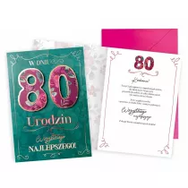 Kukartka Karnet Urodziny 80