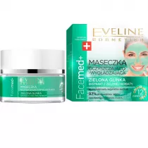 Eveline Cosmetics Facemed+ maseczka oczyszczaj�co-wyg�adzaj�ca zielona glinka dla cery normalnej 50 ml