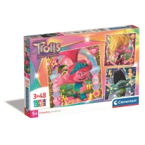 Puzzle 3x48 el. SuperColor. Trolls 3 Clementoni