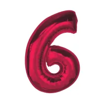 Godan Balon foliowy cyfra 6 czerwona Smart 92cm
