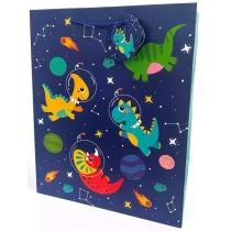 Fresh Torebka ozdobna matowa Dinozaury 26x32x12cm
