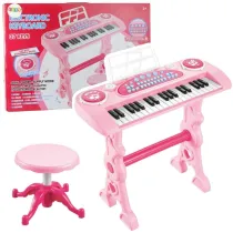 LeanToys Pianinko z mikrofonem r�owe