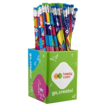 Happy Color Owek trjktny 2B z gumk Pop (24szt)