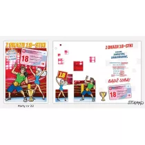 Stamp Karnet Party naklejany B6+koperta Urodziny 18 wz22