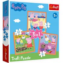 Puzzle 3w1 Pomysłowa Świnka Peppa Trefl