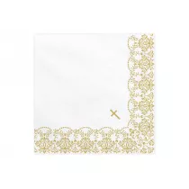 PartyDeco Serwetki Komunijne z ornamentem 33x33 cm
