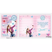Stamp Karnet Party naklejany B6+koperta Urodziny 18 wz18
