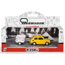 Fiat 126p + przyczepa Niewiad�w Kr�tka ��ty Daffi