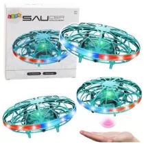 Dron UFO sterowany rk RC wiata LED Turkusowy Leantoys