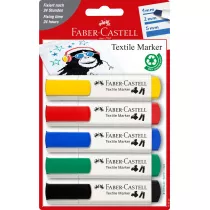 Faber-Castell Markery do tkanin zestaw podstawowy 5 szt.