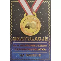 Yeku Karnet Urodziny 40 medal m�skie