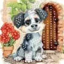 Mozaika piankowa siedzcy pies 25x25cm Titanum