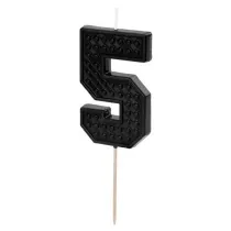 PartyDeco �wieczka urodzinowa 5 czarna 6cm