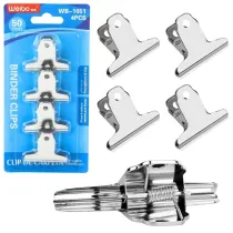 Leantoys Klipsy metalowe biurowe 4szt 50mm