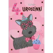 Karnet okazjonalny B6 z kopert� 4 Urodziny PAN DRAGON HM200-3129