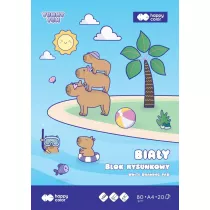 Paczka blok rysunkowy biay A4 Yummy Yum 80g 20 ark. Happy Color 20 sztuk