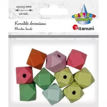 Titanum Koraliki drewniane kostki �ci�te 10 szt.