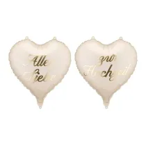 PartyDeco Balony foliowe serca Alles Liebe zur Hochzeit 45cm