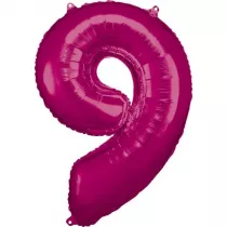 Amscan Balon foliowy cyfra 9 r�owa 60x86cm