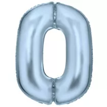 Amscan Balon foliowy cyfra 0 pastelowa niebieska 86cm