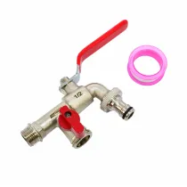 Awtools Kran ogrodowy mosidz niklowany podwjny 1/2" gwint zewntrzny 2x3/4"