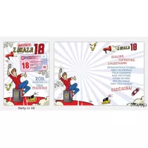 Stamp Karnet Party naklejany B6+koperta Urodziny 18 wz19