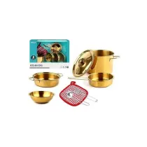 Zestaw garnk�w metalowych z�ote 8 element�w Adar