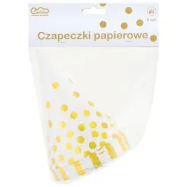 Godan Czapeczka karnawa�owa papierowa w groszki 6 szt.
