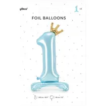 PartyDeco Stoj�cy balon foliowy 1 b��kitny 84cm