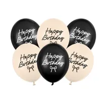 PartyDeco Balony Strong Happy B-day Kokardki 30 mix A6 20046
