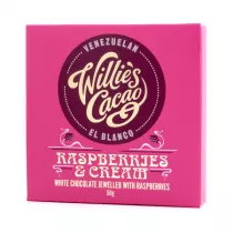 Willies Cacao Czekolada 36% Malina i mietanka Raspberries and Cream 50 g