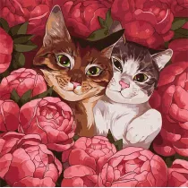 Ideyka Malowanie po numerach - Puszy�ci przyjaciele 40x40cm